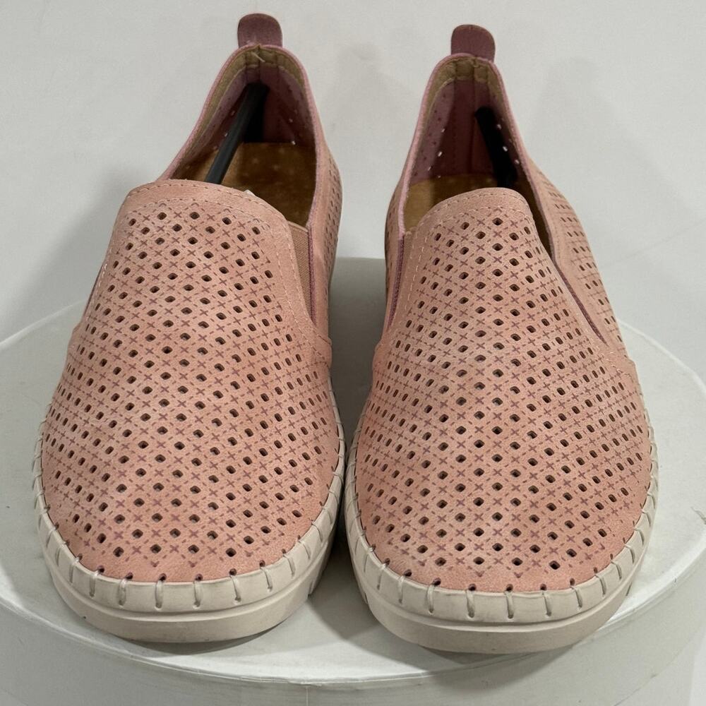 Minimalist Blush Slip On Loafers Narrow Coastal Comfort Walking Flats Pink Shoes